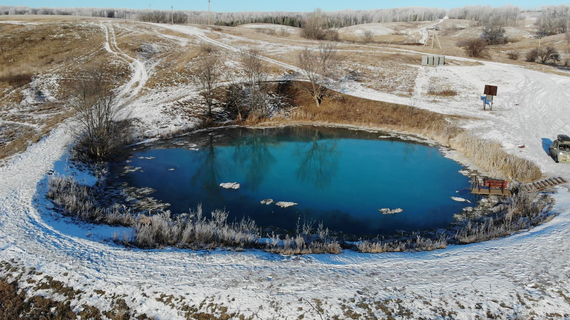 голубое озеро самарская область зимой