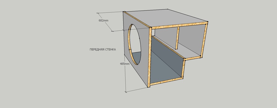 Короб для сабвуфера в ваз 2107 чертеж