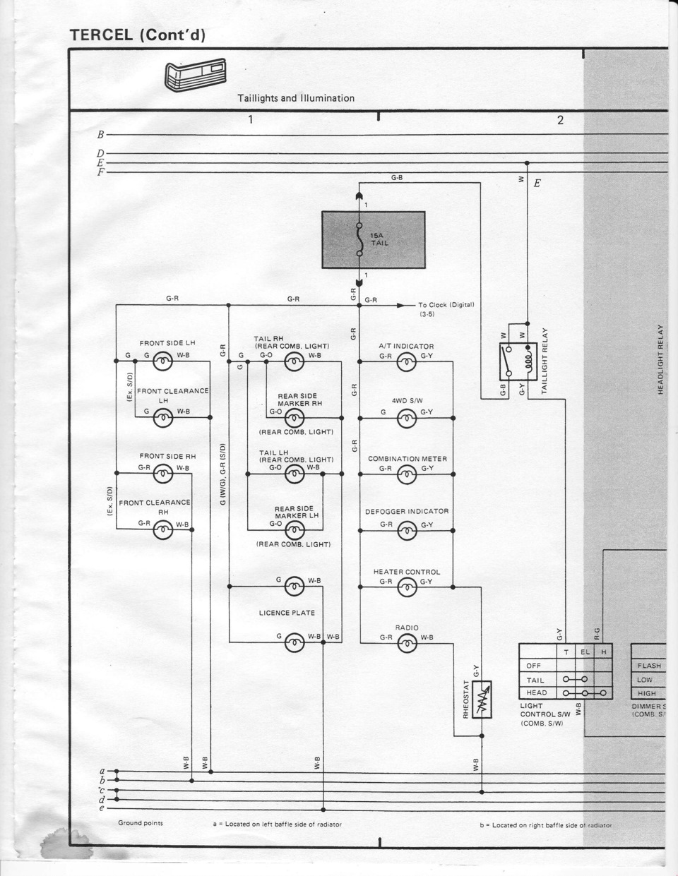 Схема проводки toyota tercel