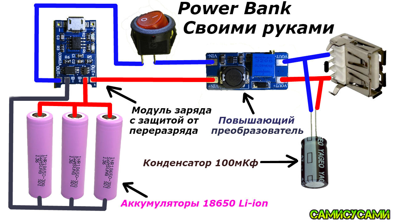 Как подключить повербанк к ноутбуку Power Bank. Внешний аккумулятор. Своими руками. - Сообщество "Сделай Сам" на DRI