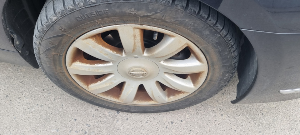 Очистка диска от металлической пыли — Nissan Teana (J32), 3,5 л, 2008 ...
