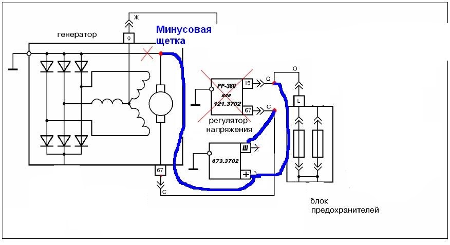 Реле регулятор 22 3702 схема подключения к генератору