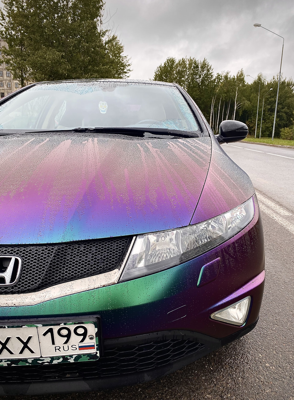 Пленка TeckWrap RD07 Purple Indigo Malachite — Honda Civic 5D (8G), 1,8 л,  2008 года | стайлинг | DRIVE2