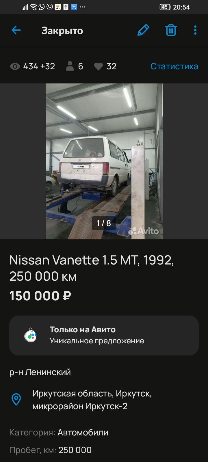 Пост прощание — Nissan Vanette (2G), 1,5 л, 1992 года | продажа машины |  DRIVE2