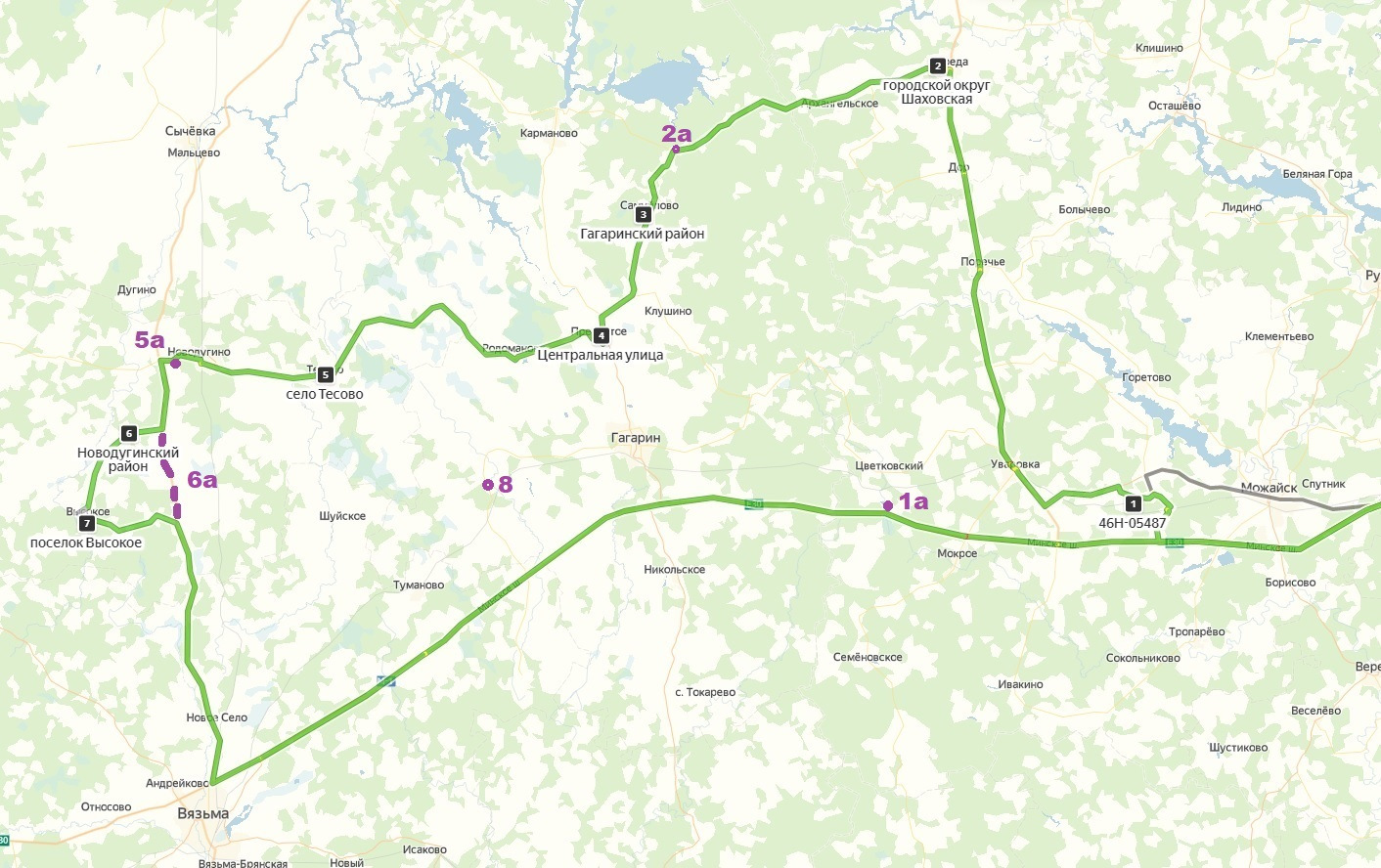 Старая смоленская дорога на современной карте