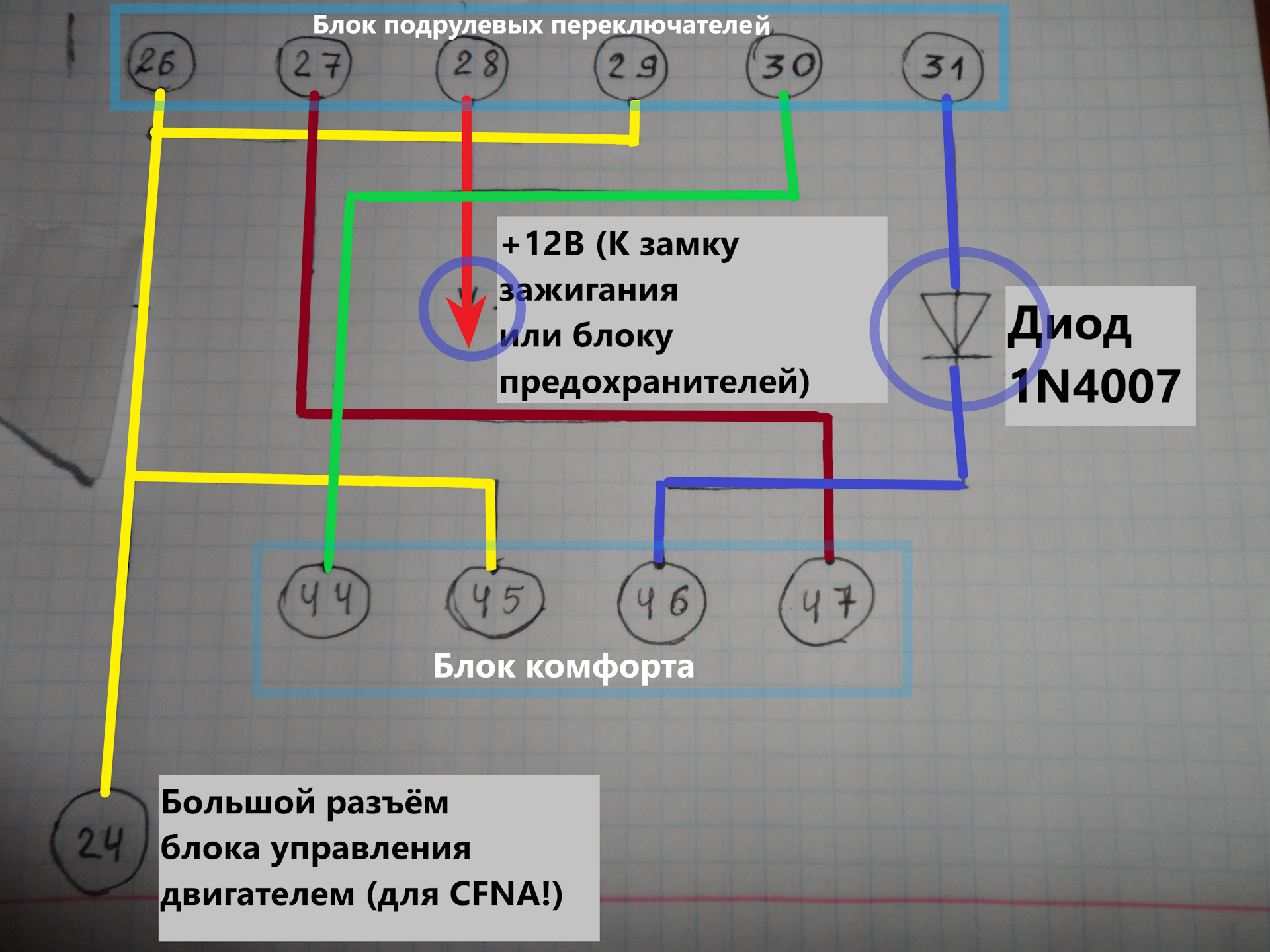 Схема подключения круиз контроля