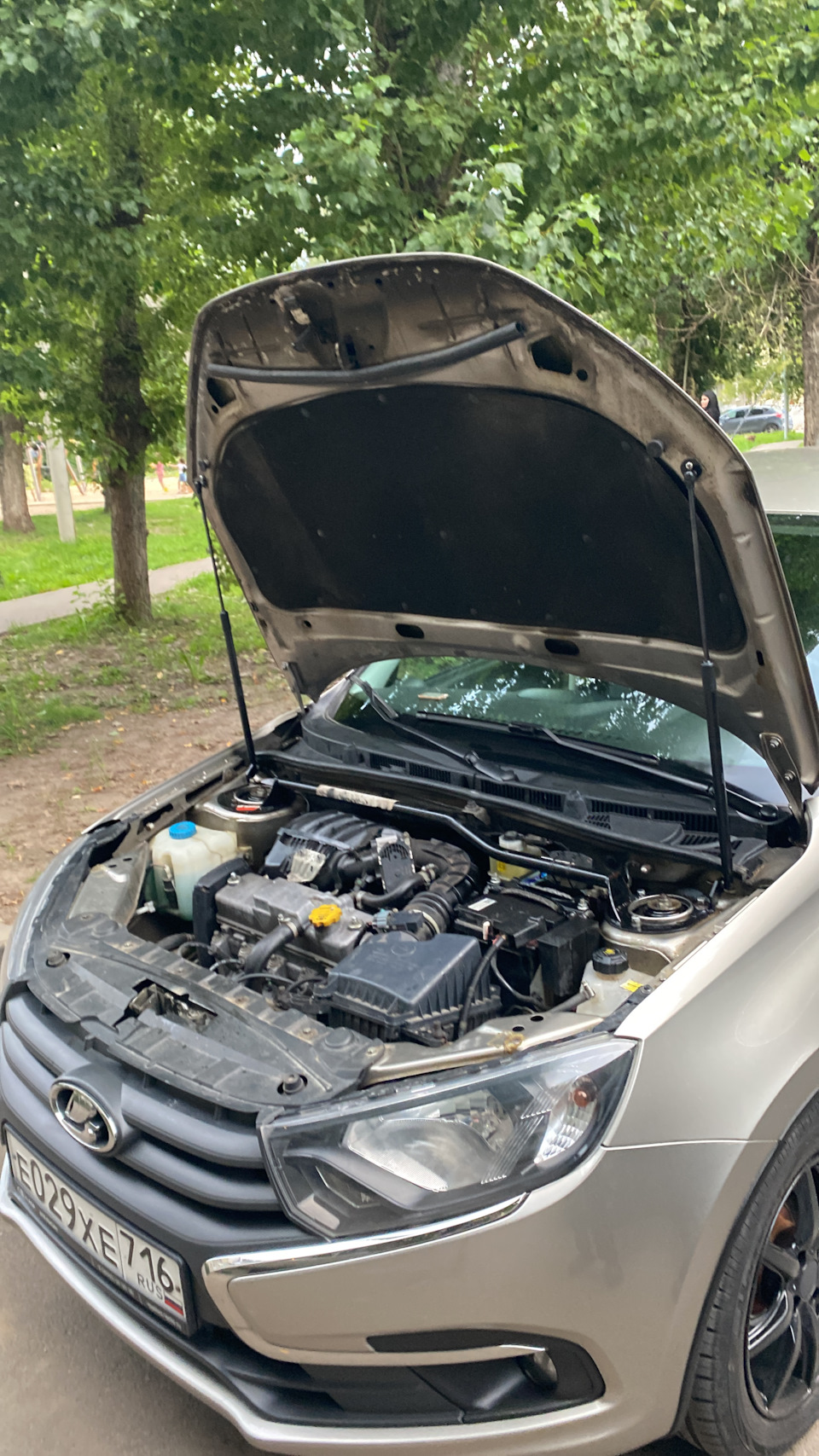 Оригинальные газовые упоры и продолжение по бронеплёнке — Lada Гранта ...