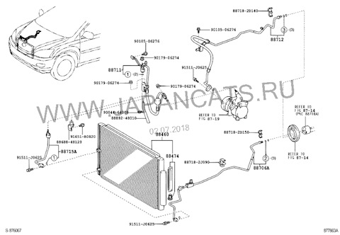 8846048040 РАДИАТОР КОНДИЦИОНЕРА TOYOTA HARRIER/LEXUS RX300/330/350 ...