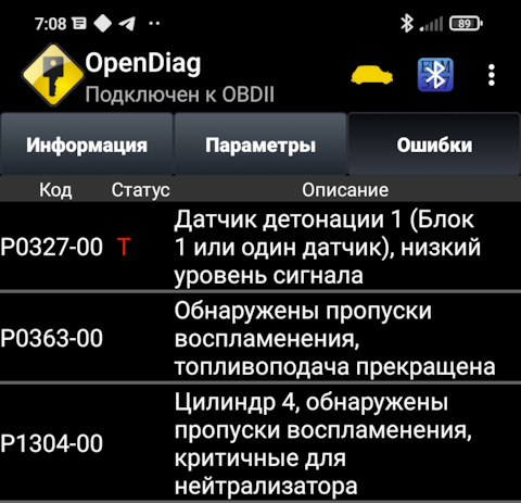 Opendiag ошибка подключения