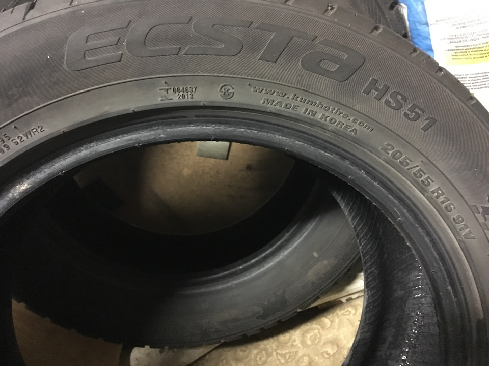 Шины летние Kumho 205/55 R16 на Hyundai Solaris (1G). Б/у | 10 000 ₽ в ...