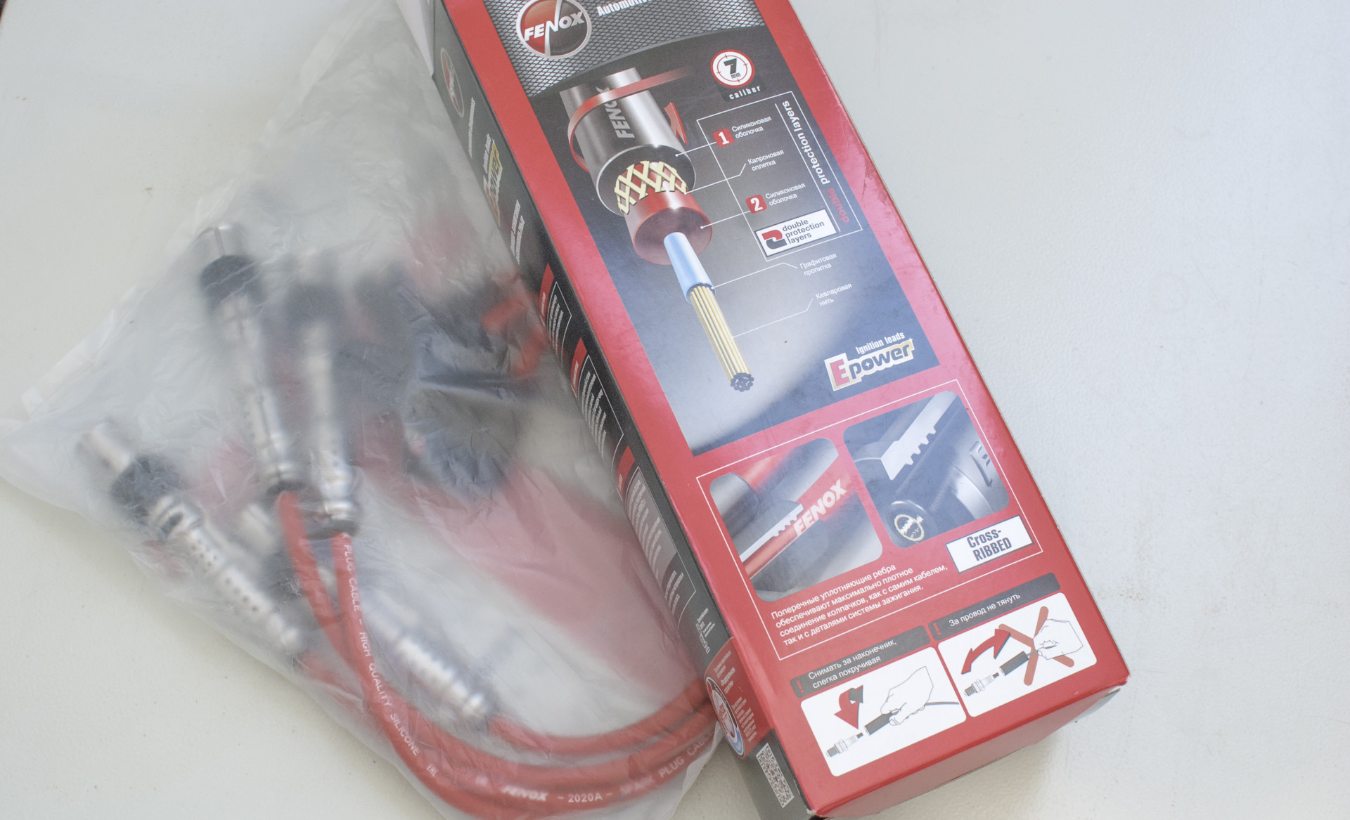 Красные провода +5% к мощности. Высоковольтные провода FENOX IW73027 ...