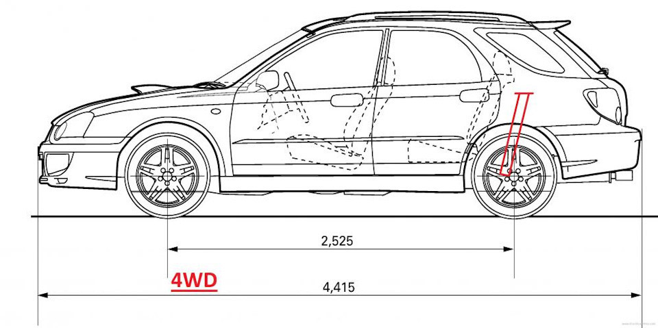 Субару импреза wrx sti чертеж