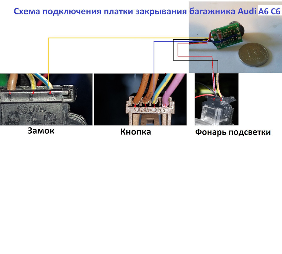 Закрытие крышки багажника с кнопки на ключе и из салона — Audi A6 Avant  (C6), 3 л, 2005 года | тюнинг | DRIVE2