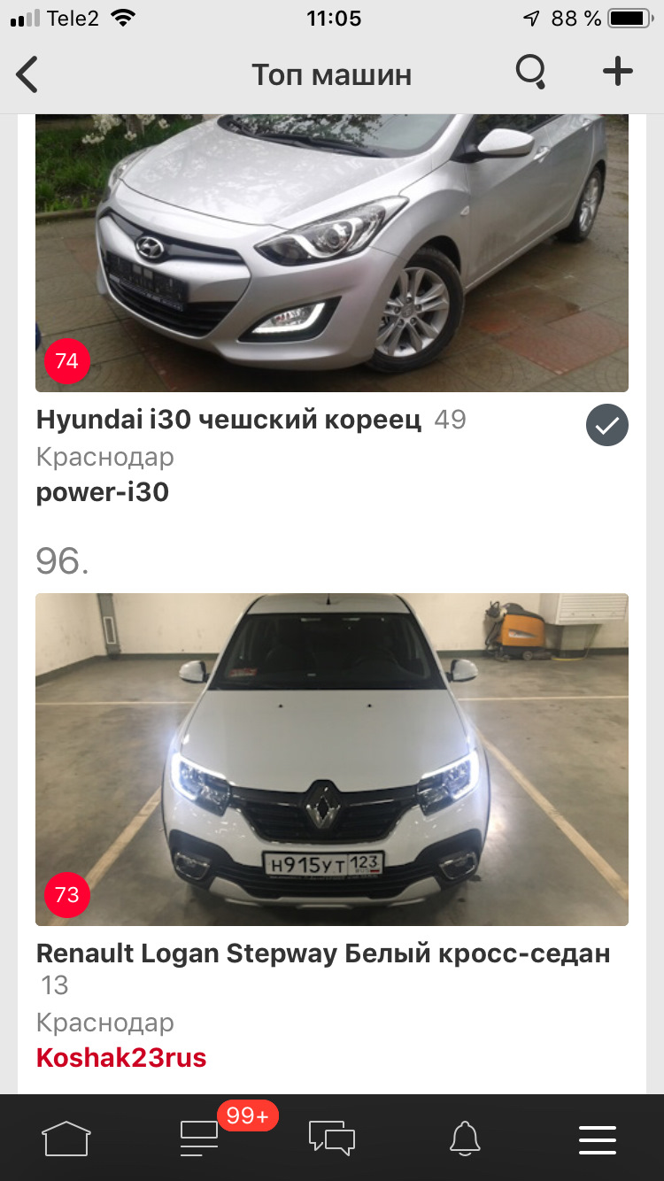 Уже в ТОП-100 Краснодар, ТОП-1 среди Logan Stepway — Renault Logan Stepway,  1,6 л, 2018 года | рейтинг и продвижение | DRIVE2