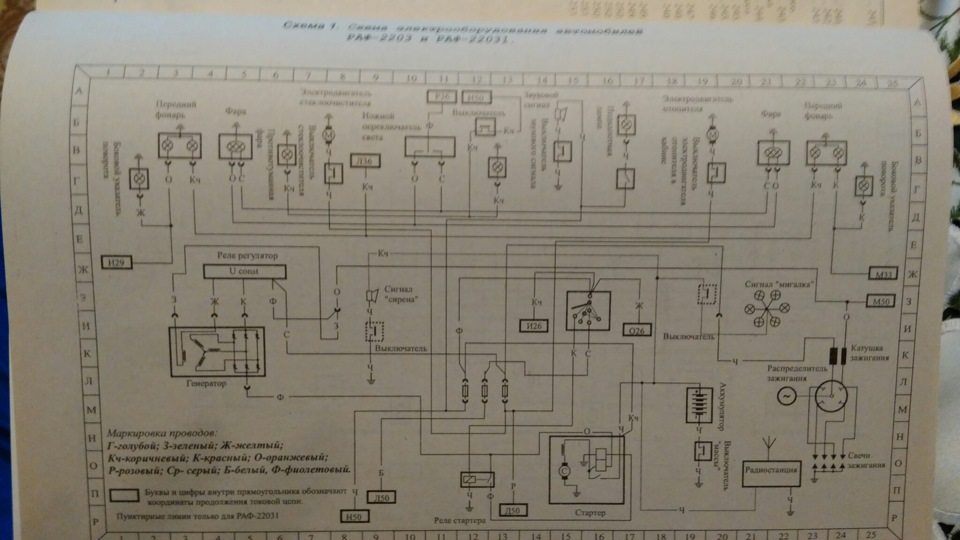 Схема электропроводки раф 2203