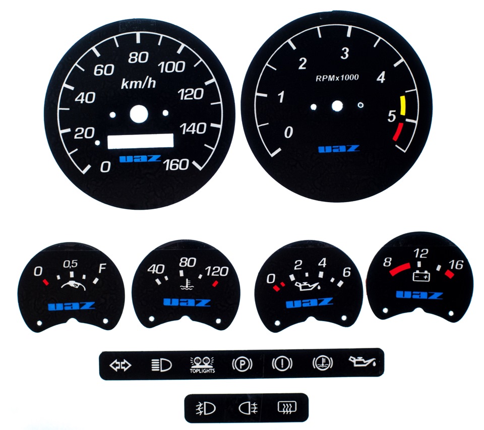 Тюнинг приборов. Шкалы приборов УАЗ 469. Шкалы приборов УАЗ Хантер. Шкалы приборов на УАЗ Хантер, 469 (с подсветкой). Шкалы приборов УАЗ 3151.