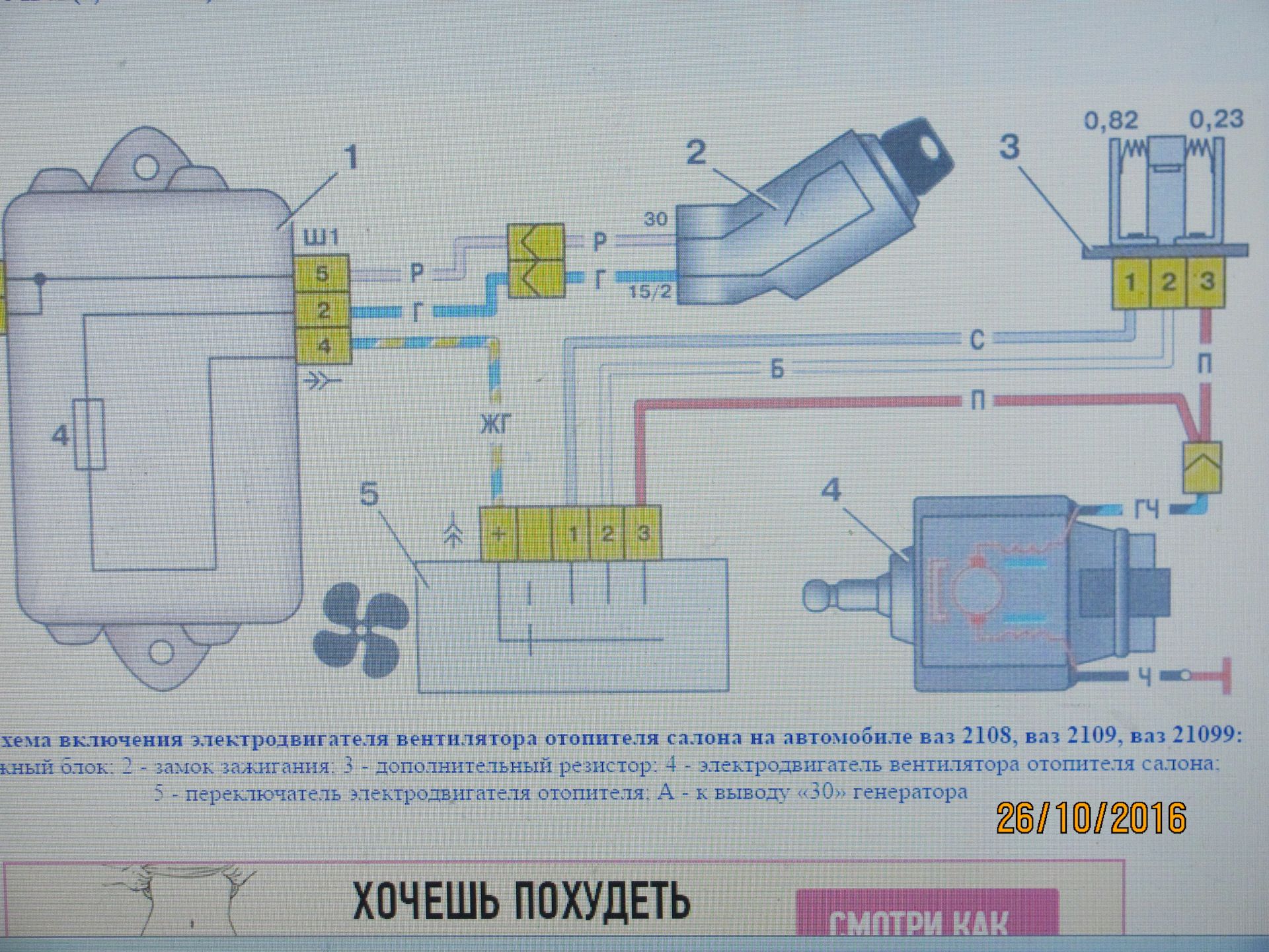 схема подключения печки ваз 2115