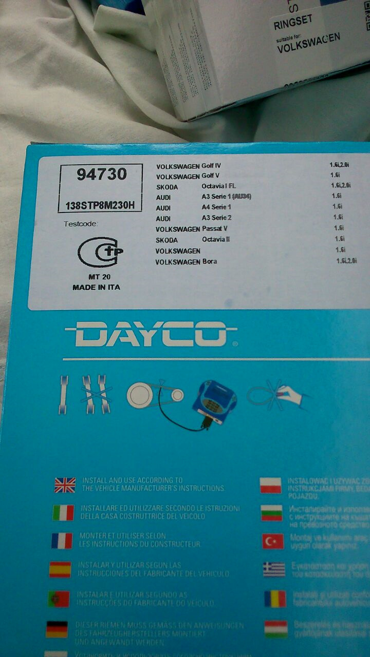 94730 Ремень ГРМ Audi VW 1.6-2.0 Z=138*23 96> DAYCO
