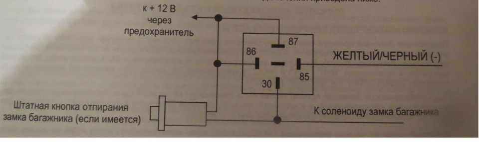 Кнопка багажника приора схема