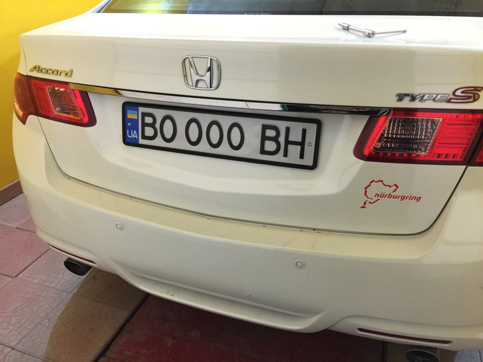 Силиконовые рамки на номера — Honda Accord (8G), 2,4 л, 2011 года ...