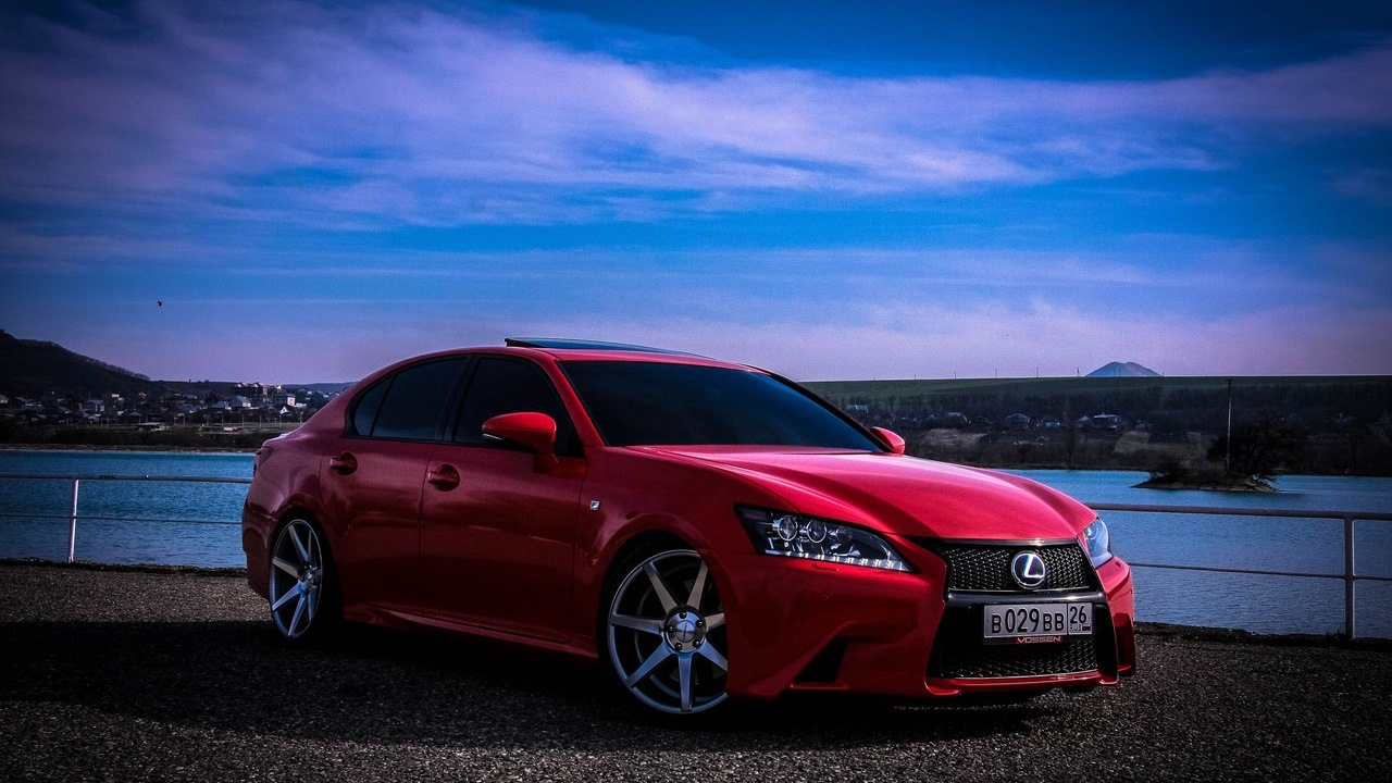 Gs450h Lexus красная цвет