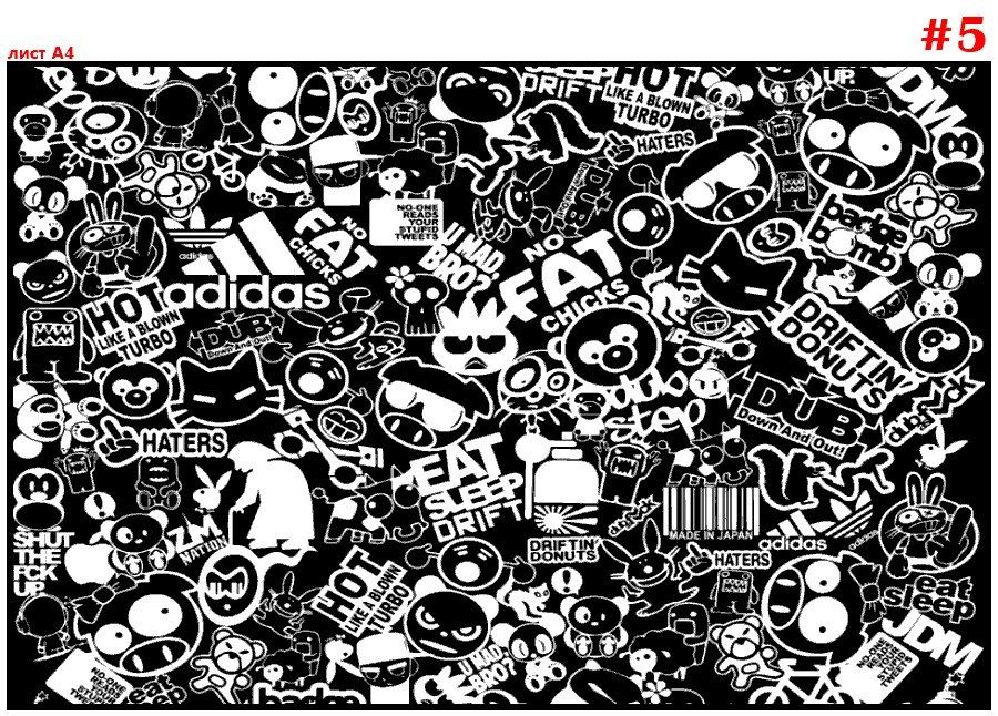 Sticker Bomb Wallpaper Hd Black And White