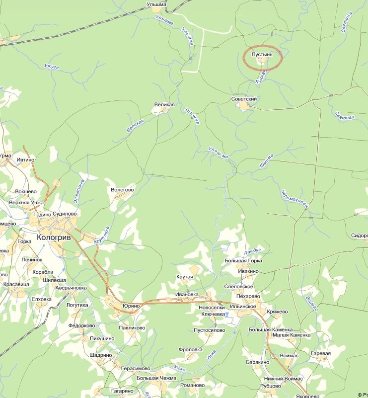 Кологрив костромская область карта со спутника в реальном времени