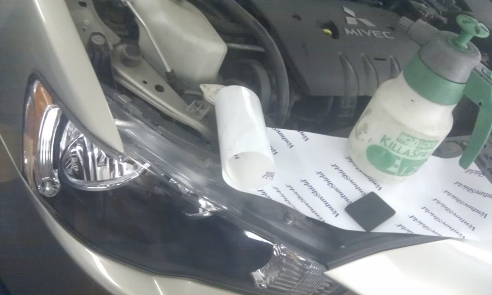 защита фар и Rubber paint — Mitsubishi Lancer X, 1,8 л, 2008 года ...