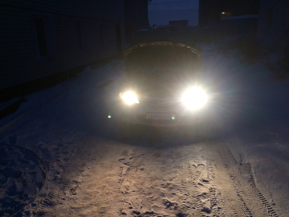 Дневные ходовые (добавил фото днём) — Mazda 6 (1G) GG, 2 л, 2004 года ...