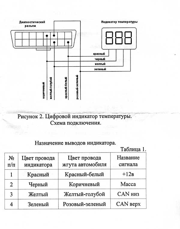 Схема подключения датчика температуры охлаждающей жидкости гранта