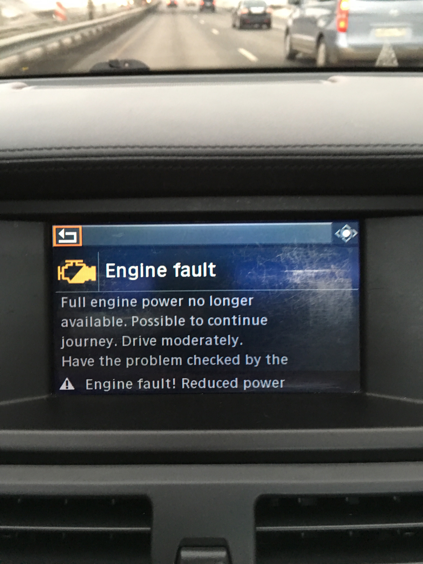 Engine power is reduced