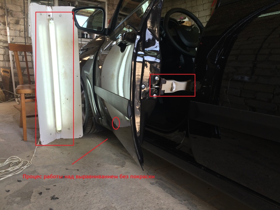 Выравнивание точечной вмятины без покраски — Lada Гранта, 1,6 л, 2015 ...