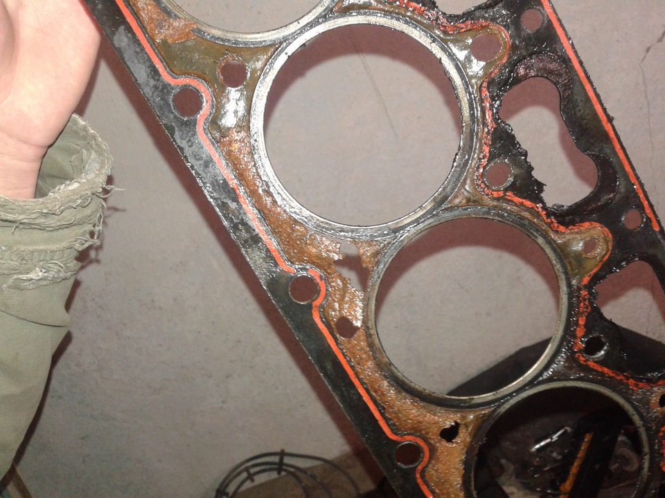 Прокладку тупо пробило, сожрало и т.д., прогал по металлическим гольцам на 3м и 4м цилиндрах…в общем естессна под замену… — Skoda Forman