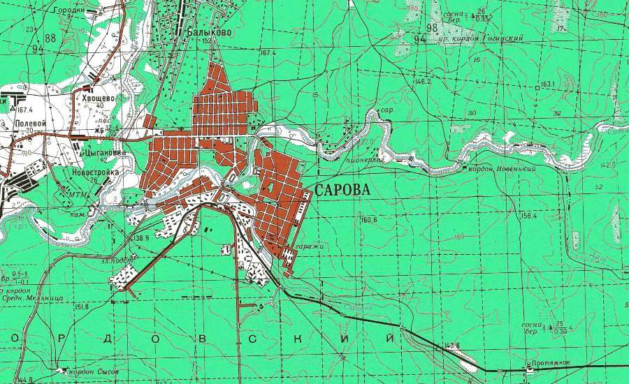 Карта сарова со спутника в реальном времени