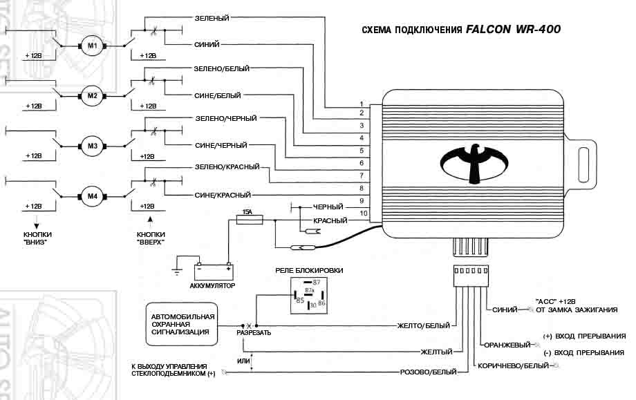 Схема подключения сигнализации с автозапуском на мопед альфа