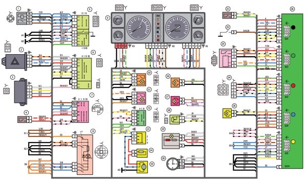 Схема электрооборудования автомобиля ВАЗ-2107