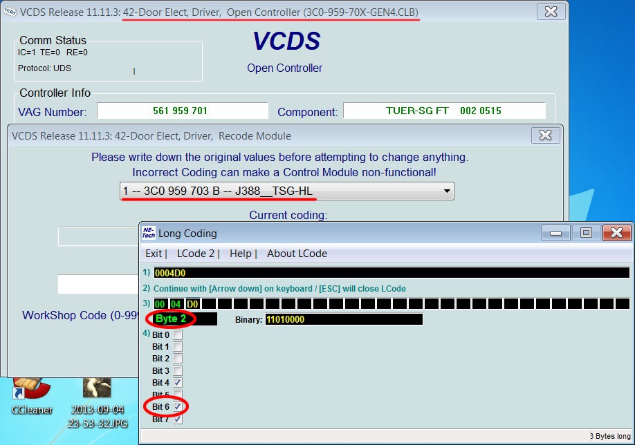 VCDS coding help 2016.