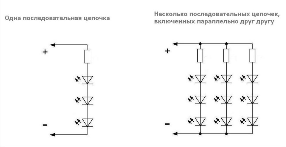 Как соединить правильно диоды