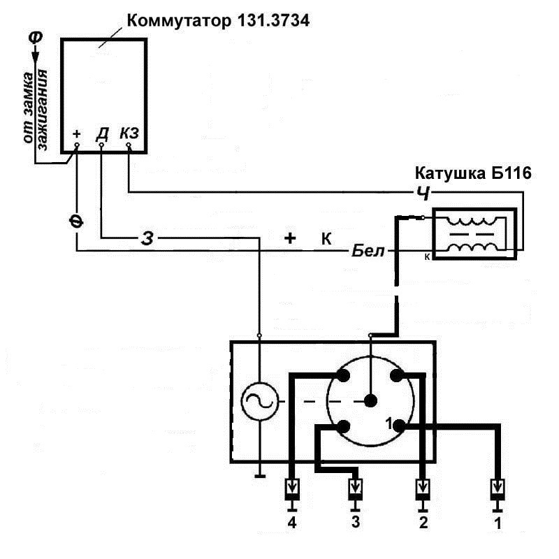 Коммутатор 3734 01 схема