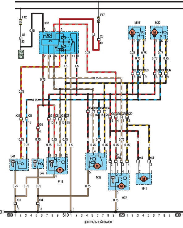 Опель зафира б схема центрального замка