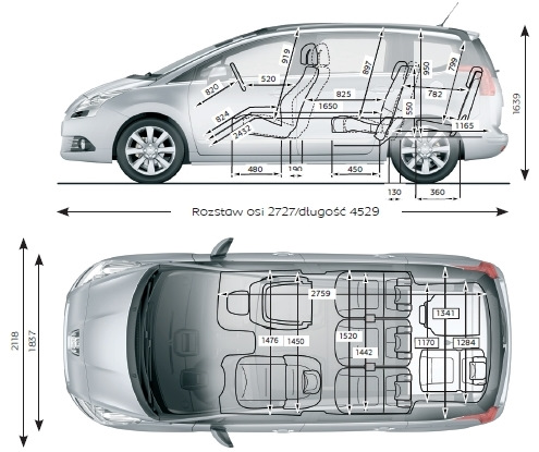 Citroen c4 grand picasso размеры