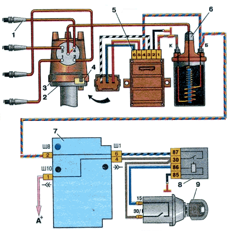 Схема электронного зажигания жигули