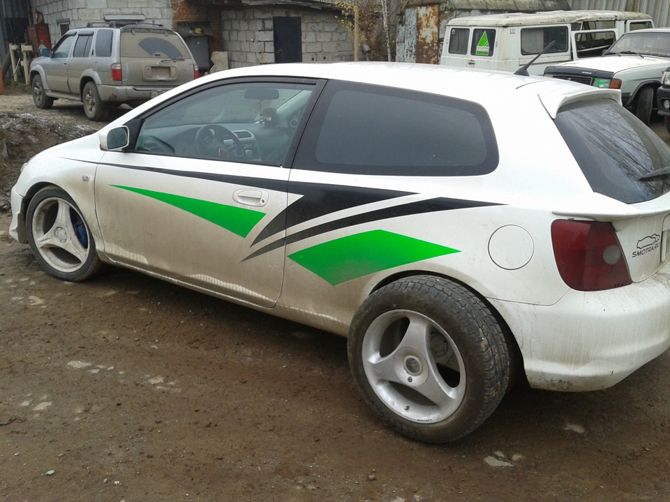 Оклейка виниловой пленкой белого) — Honda Civic Si (5G), 2 л, 2002 года ...