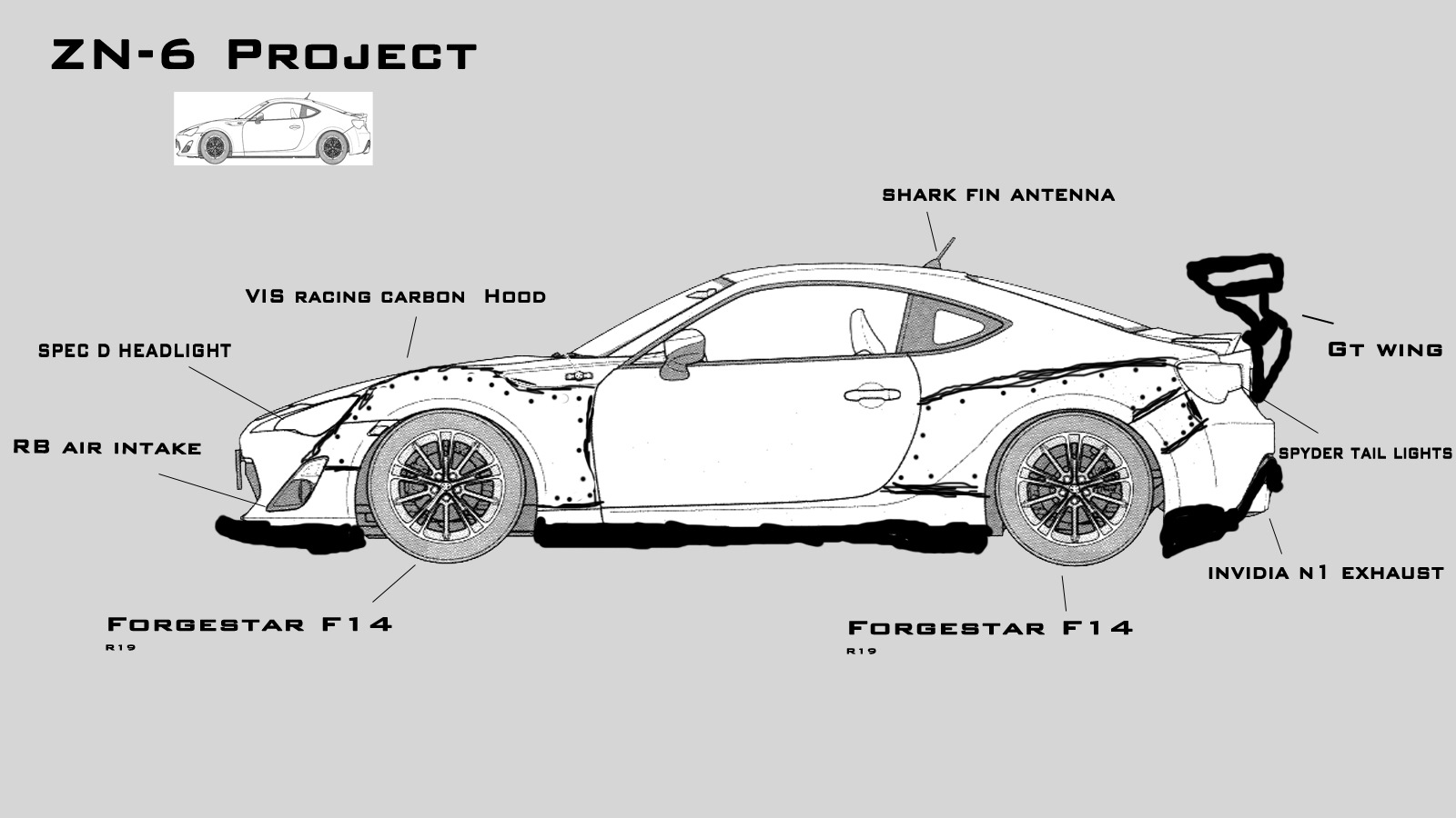 Рисунок карандашом тойота gt86