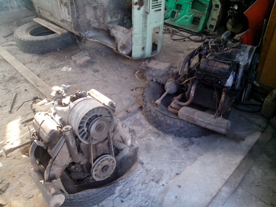 Новый моторчик. Балки и колеса сняты)) — ЗАЗ 968, 1,2 л., 1989 года ...