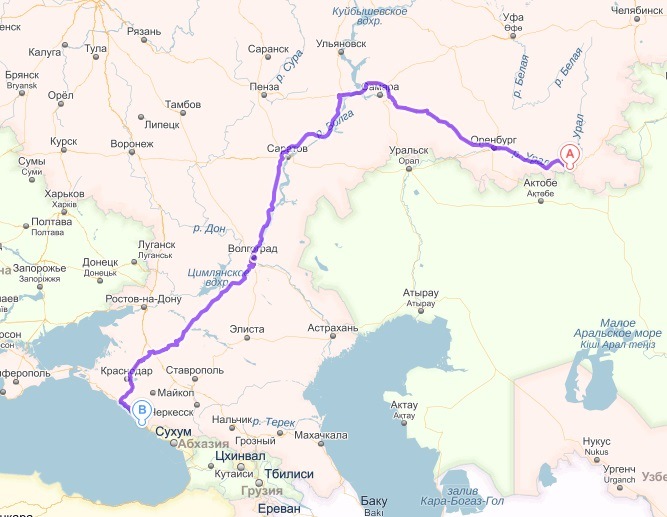 Поезд 325е пермь новороссийск маршрут. Орск Сочи карта. Орск Сочи маршрут на машине.