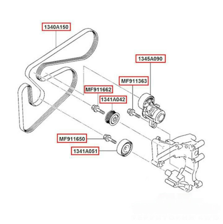 Схема приводного ремня митсубиси аутлендер