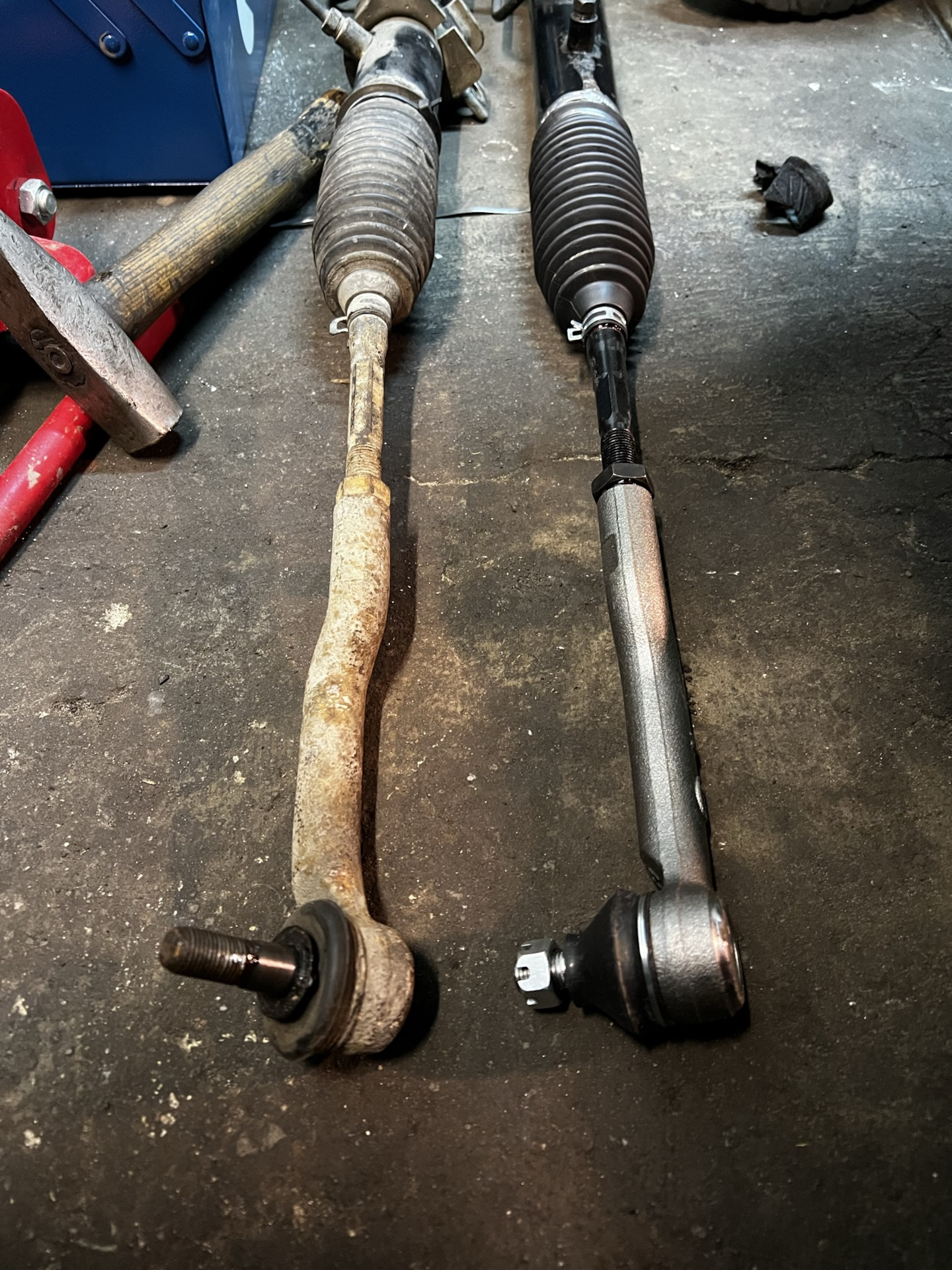 Steering gear replacement (with steering rods TRW + tie rod ends 555