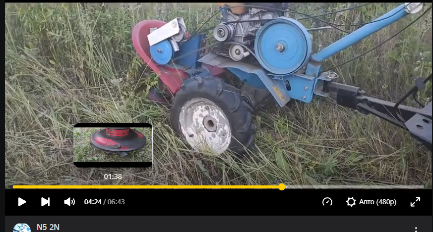 Знакомство с мотоблоком / покос травы роторной косилкой / адаптер к ...