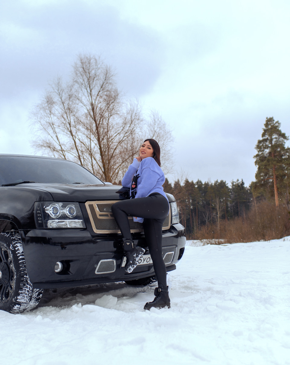 Наша зимняя фотосессия с Антошей — Chevrolet Tahoe (GMT900), 5,3 л, 2012  года | фотография | DRIVE2